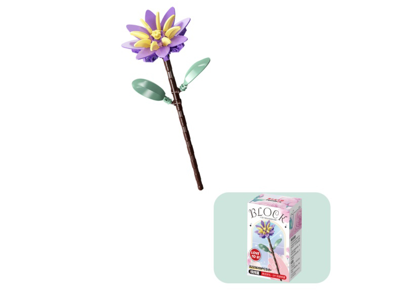 Building Blocks: 69 Pcs Of Small-Sized Building Block Flowers - Clematis