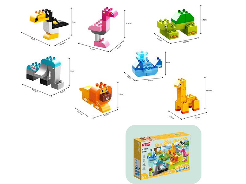 Forest Animals Building Blocks 102pcs