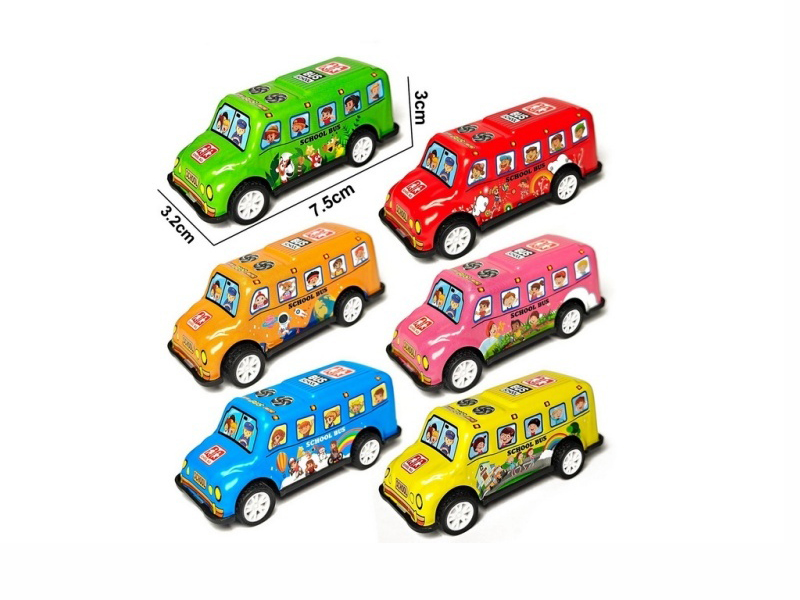 Pull Back Iron School Bus 1pcs