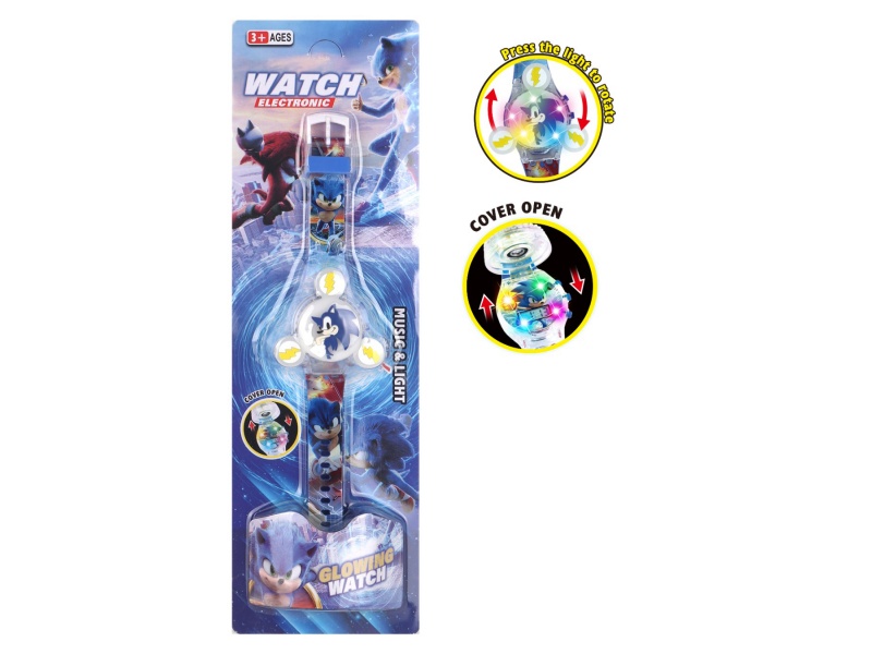 Three-Head Sonic Rotating Light Music Watch