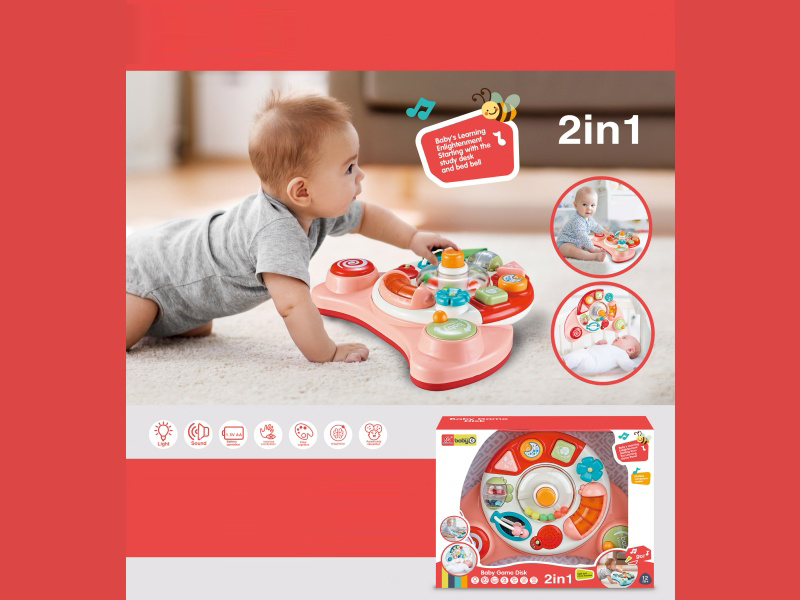 2 In 1 Playpen Hanging Toy With Light And Music(Pink)