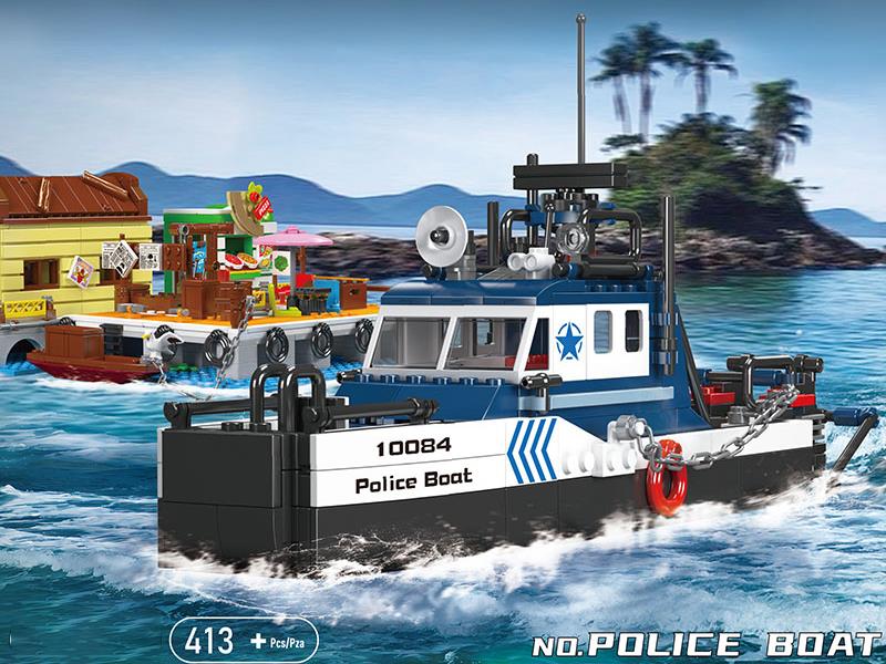 Police Boat Building Blocks 413pcs