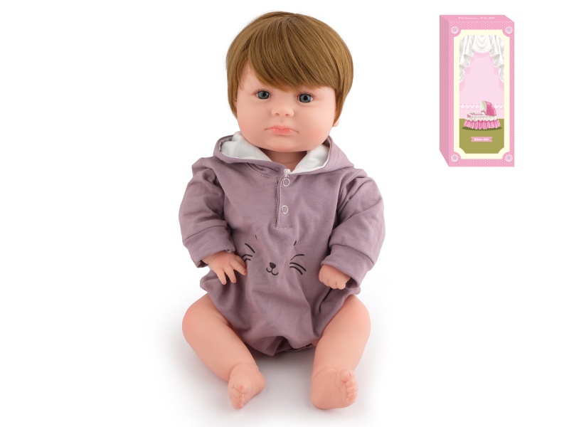 50cm Soft Plastic Reborn Doll(Wig Sheath)With Feeding-Bottle, Magnetic Pacifier, Diaper, Birth Card