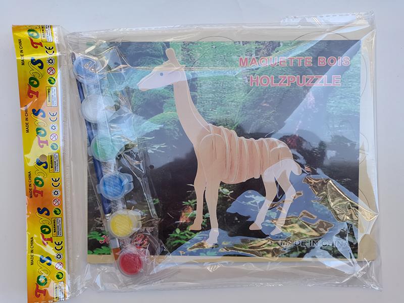 3D Wooden Puzzle DIY Color Drawing Toy