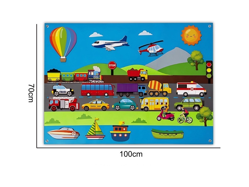 Montessori Early Childhood Education And Intelligence Development - Felt Car Wall Storyboard