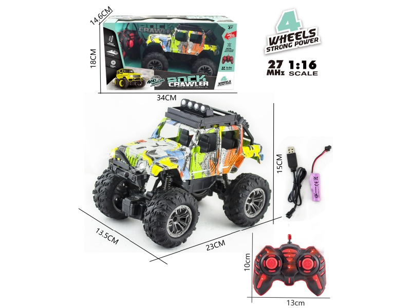 1:16 27Mhz 4CH Remote Control Wrangler Off-Road Vehicle With Lights(Included  Batteries)