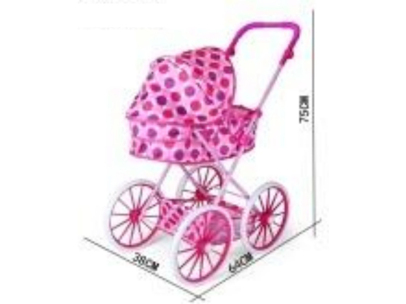 Large Iron Trolley/Adjustable Handle Height / 10-Inch Wheels