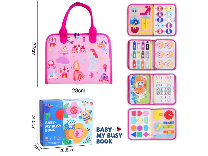 Montessori Early Education And Intelligence For Children - 5-Page Felt Princess Busy Edition