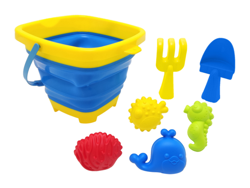 Fold Beach Bucket Set 7Pcs