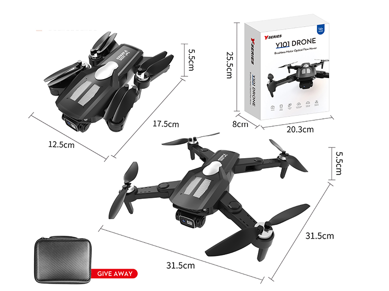 2.4G R/C Folding Aerial Photography Drone(Brushless Motor, GPS, 720P Dual WiFi Cameras, 3.7V Batteries)