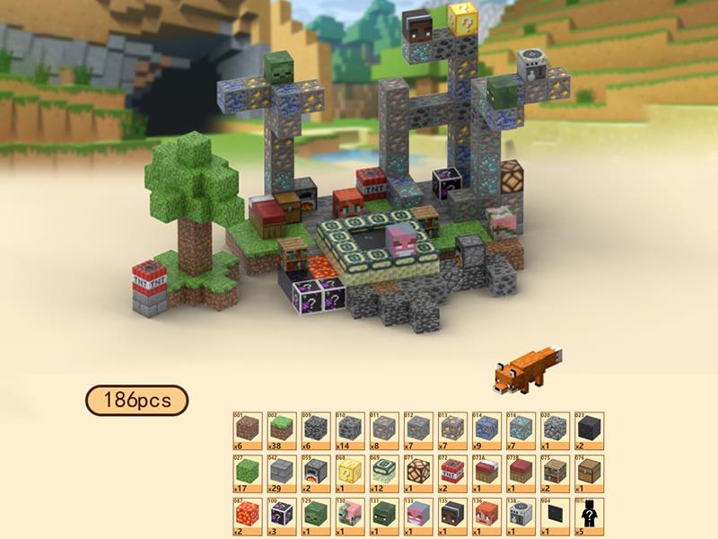 Mineland Park Magnetic Cube Building Blocks 186pcs