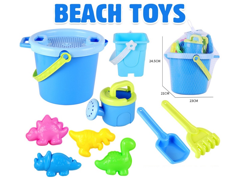 Sand Bucket Dinosaur Sand Mold Set 10pcs