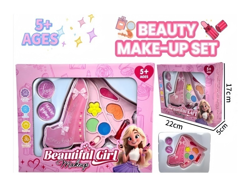 Double-layered high heels, children's makeup accessories, toys