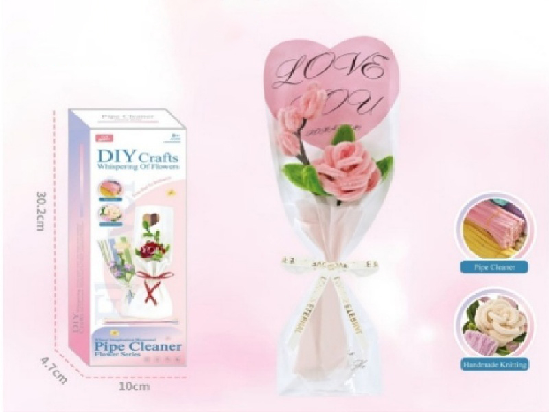 Diy Twisty Stick Bouquet Of Pink Petal Heart-To-Heart Words