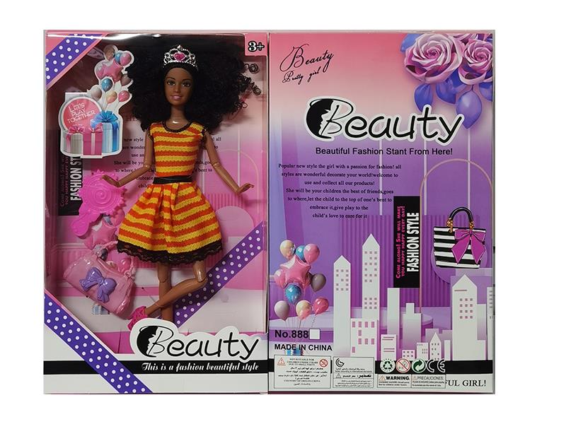 11.5" 11-Joint Solid Black-Skinned Doll