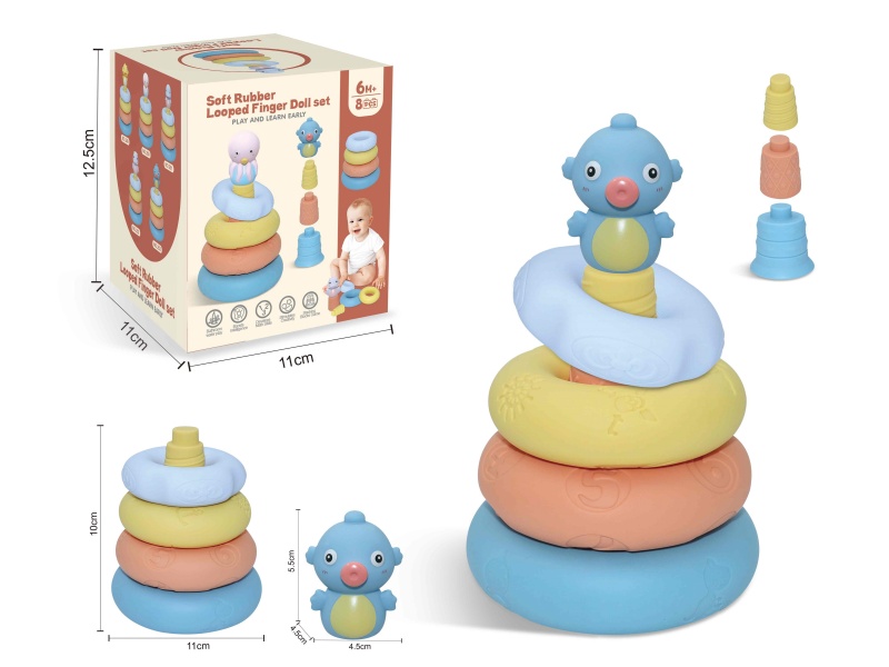 Soft Rubber Stacking Ring Finger Doll Set(Sea Animal) 8PCS