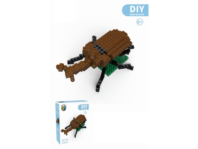 Rhinoceros Beetle Building Blocks Insect Series 108PCS