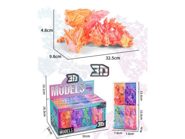 3D32.5Cm Crystal Flying Dragon (16Pcs Single Price)