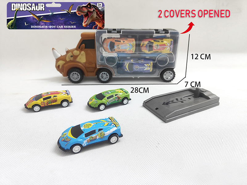Rhinoceros Storage Container Truck With 3pcs Iron Cars + Launcher