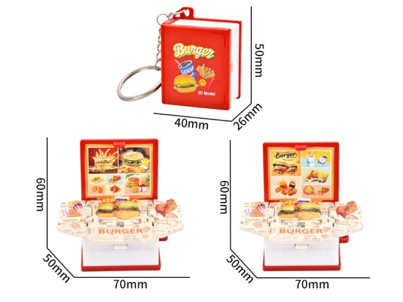 3D Stereoscopic Folding Pop-Up Book -Mini Burger Set (Upgraded And Enhanced Version)