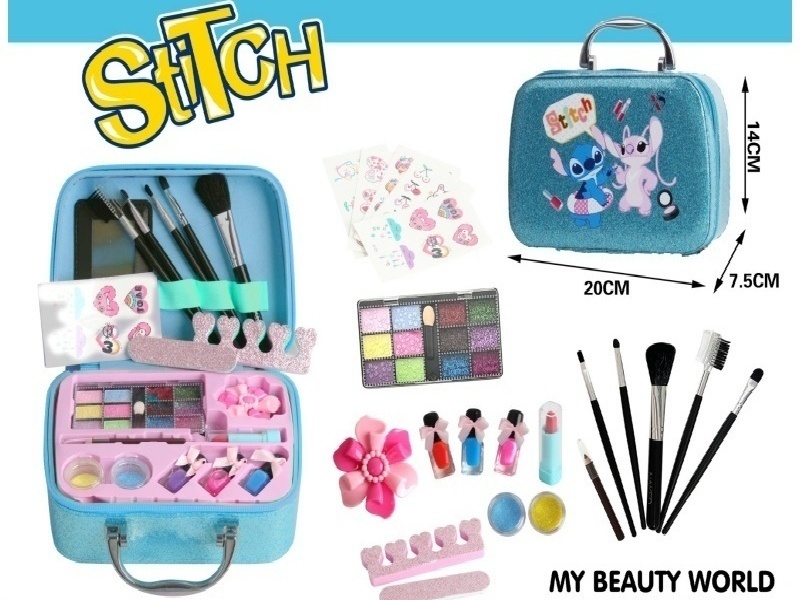 Steve'S Makeup Handbag (With Glossy Pink Print Pattern)