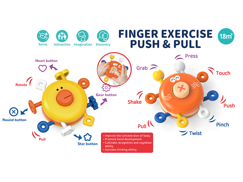 Finger Exercise Push & Pull Toy(With BB Sound)