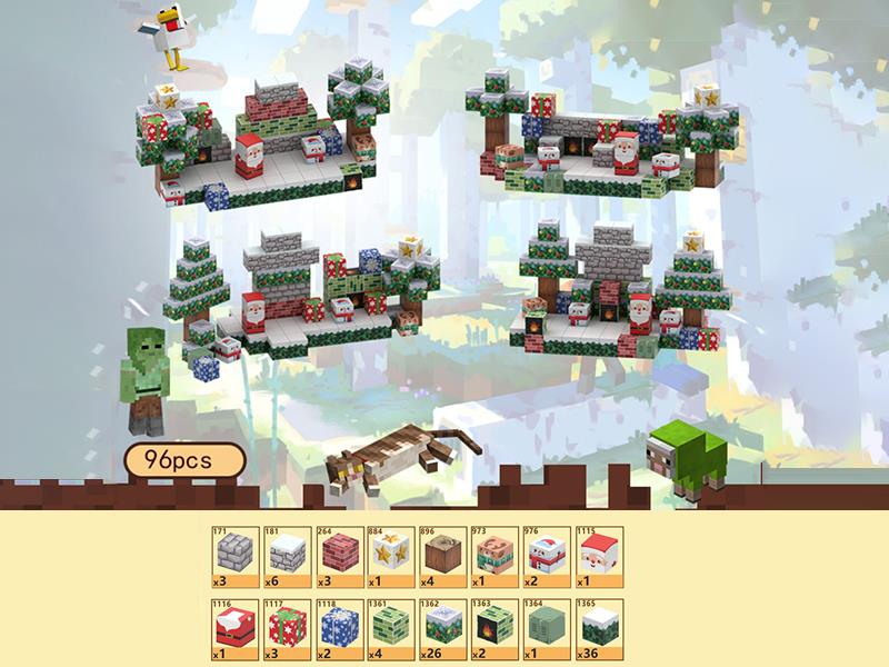 Christmas Magnetic Cube Building Blocks 96pcs