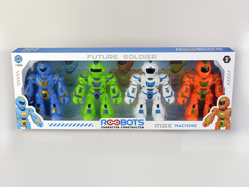 Robot Toys With Colorful Lights 4pcs