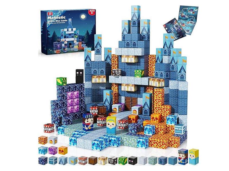 Blue Castle Magnetic Cube Building Blocks - 100pcs
