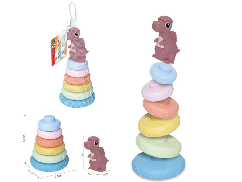 Soft Plastic Dinosaur Stacking Toy 7pcs