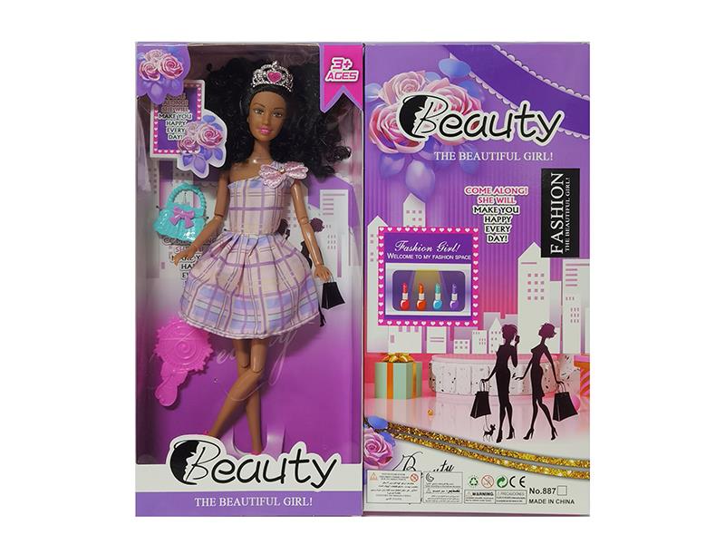 11.5" 11-Joint Solid Black-Skinned Doll