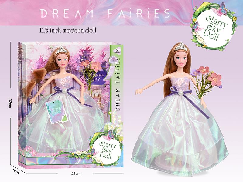 11.5 Inch 11-Joints Dream Fairies Doll With Simulated Bouquet,