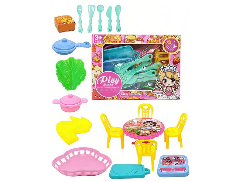 Dining Table Chair Food Set