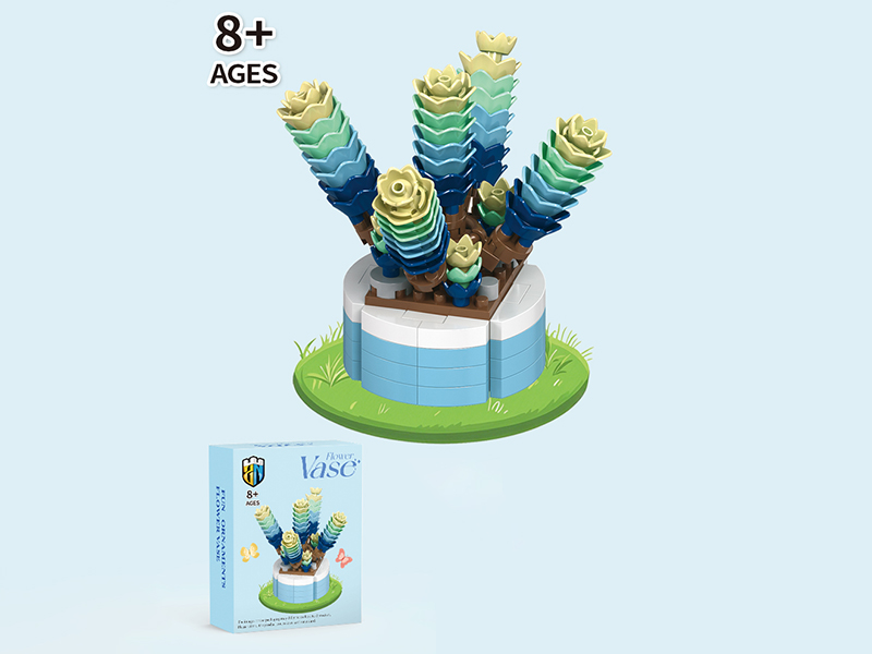 Succulent Money String Building Block Flower Potted Plant Series 138 PCS