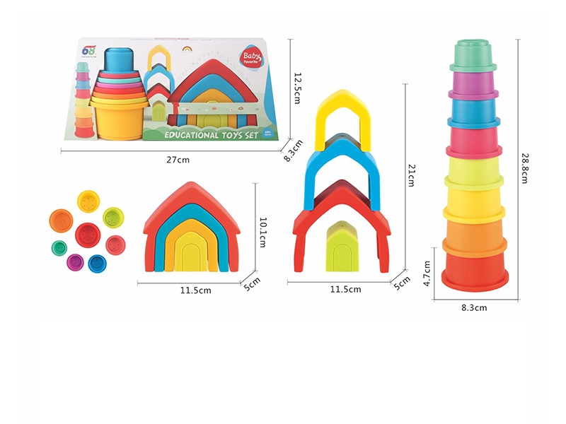 Round Cup House Jenga Set