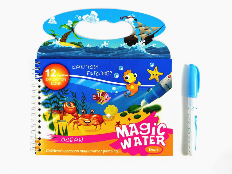 Magic And Amazing Hand-Held Watercolor Painting Book - Underwater World (With Pen)