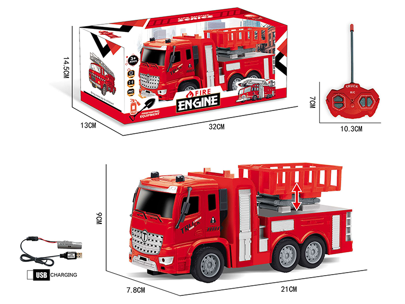 1:30 4CH Remote Control Fire Engine