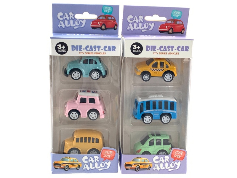 Homaley Alloy Cartoon City Bus Taxi School Bus Car 3 Only