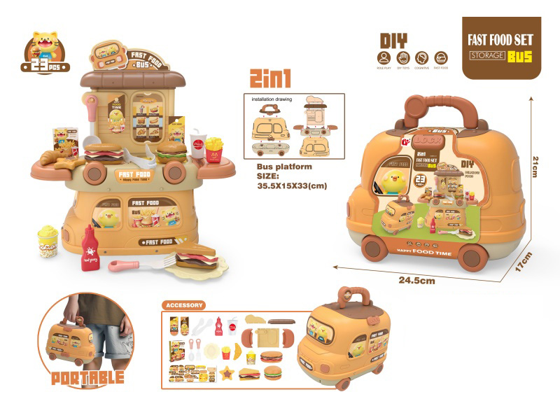 Bus House Fast Food Set, 23 Pcs