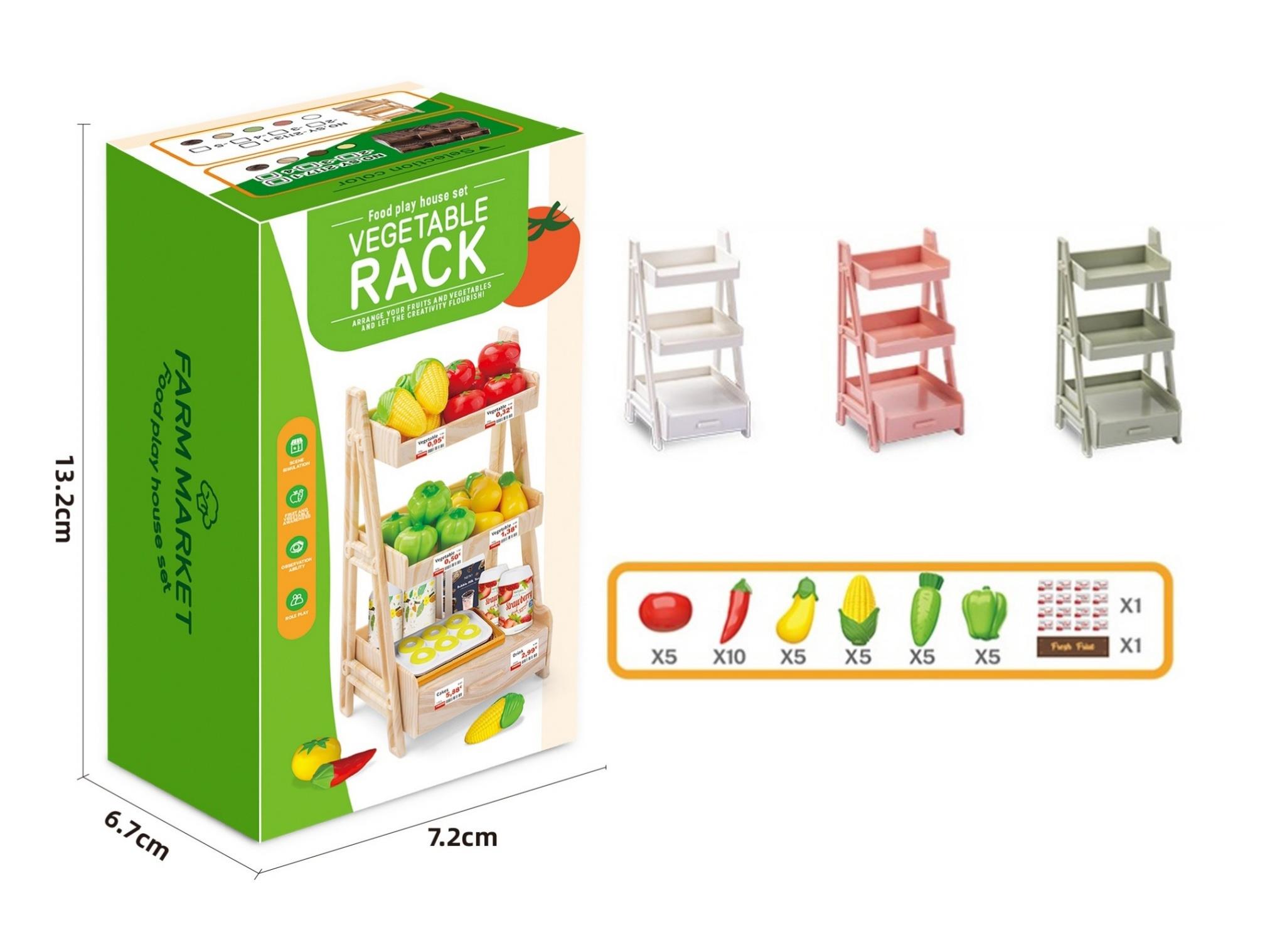 Vegetable Rack With Spray-Painted Vegetable Set