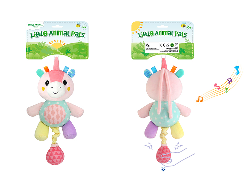 Soft Plush Unicorn With Pull String Music Box