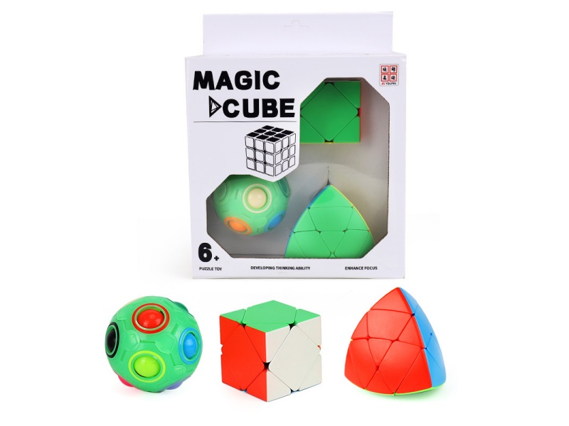 Slanting Rubik'S Cube + 3X3 Zongzi Rubik'S Cube + Luminous Rainbow Ball