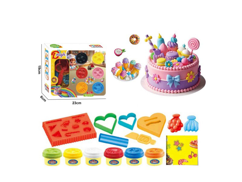 A 6-Piece Set Of Colored Clay