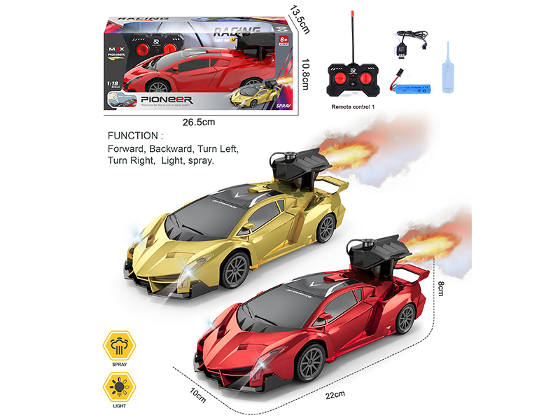 1:18 5CH Remote Control Lighting Spray Car