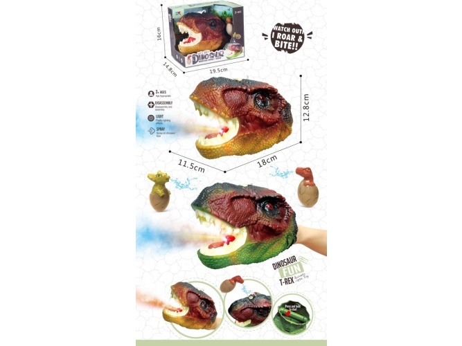 Overlord Dragon Head Light Music Belt Spray+Water Spray Dinosaur