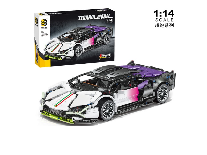 Building Blocks: 1:14 Rambo Purple Moon Sports Car Series 1215+ Pieces