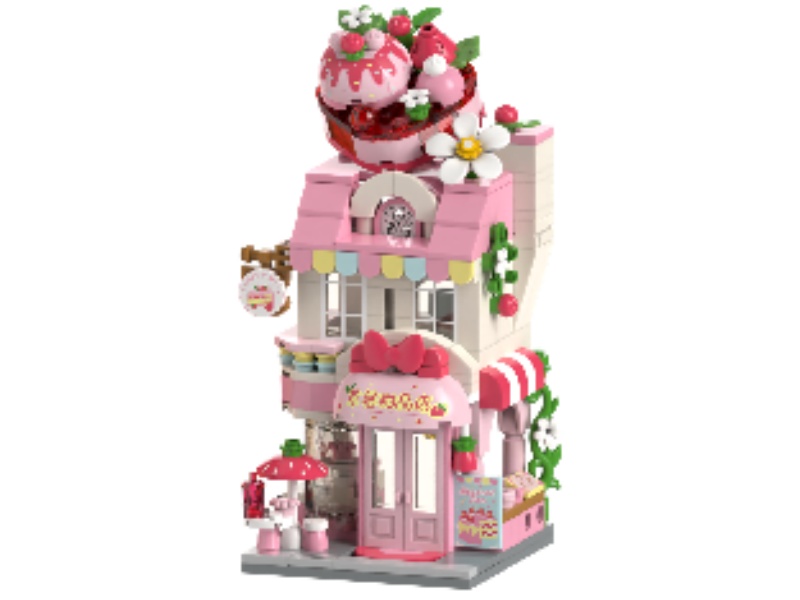 A Colorful Street Scene With Building Blocks