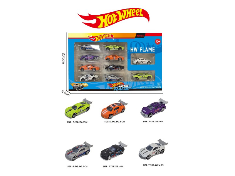 1:64 Windfire Wheel Alloy 6 Models, 10 Pieces Each (Racing Car, Sports Car)