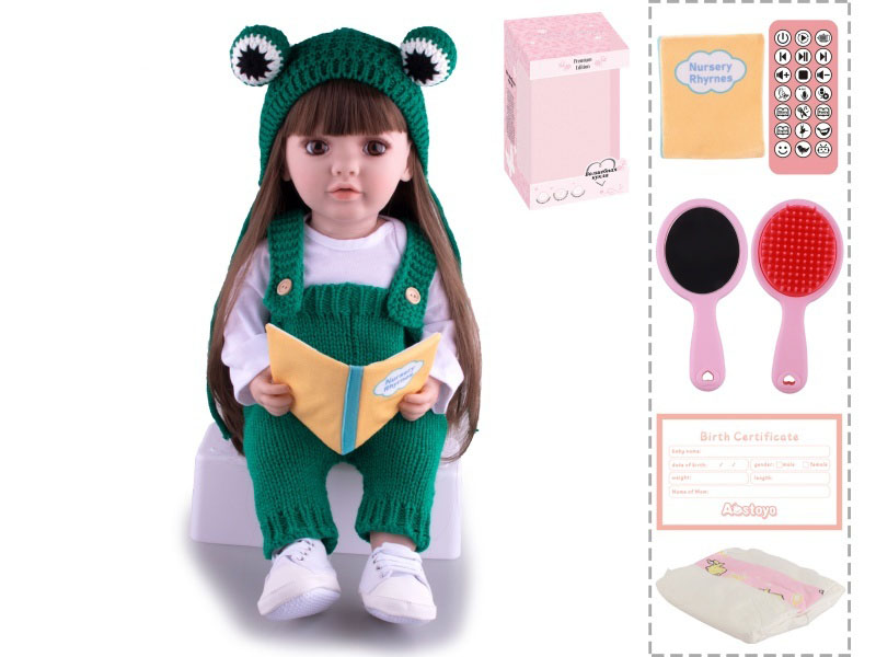 22-Inch Bionic Smart Rebirth Doll, Capable Of Bionic Shaking Of The Head, Raising Of The Hand, Mouth Movement To Speak, Intelligent Dialogue, Recording, Imitating The Tongue, Oral Skills, Dance Music