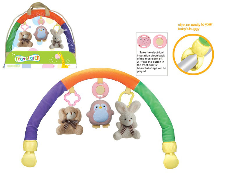 Plush Musical Trolley With Headboard Bell (Penguin, Rabbit, Dog)